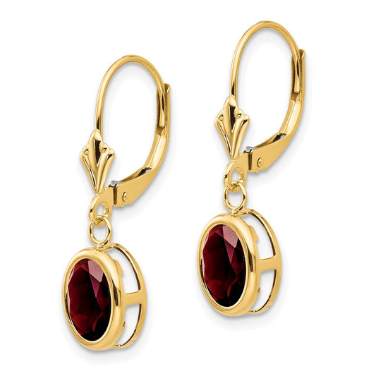 Buy Exclusive 14K Gold Oval Garnet Earrings - 8x6mm, Stylish & Affordable!
