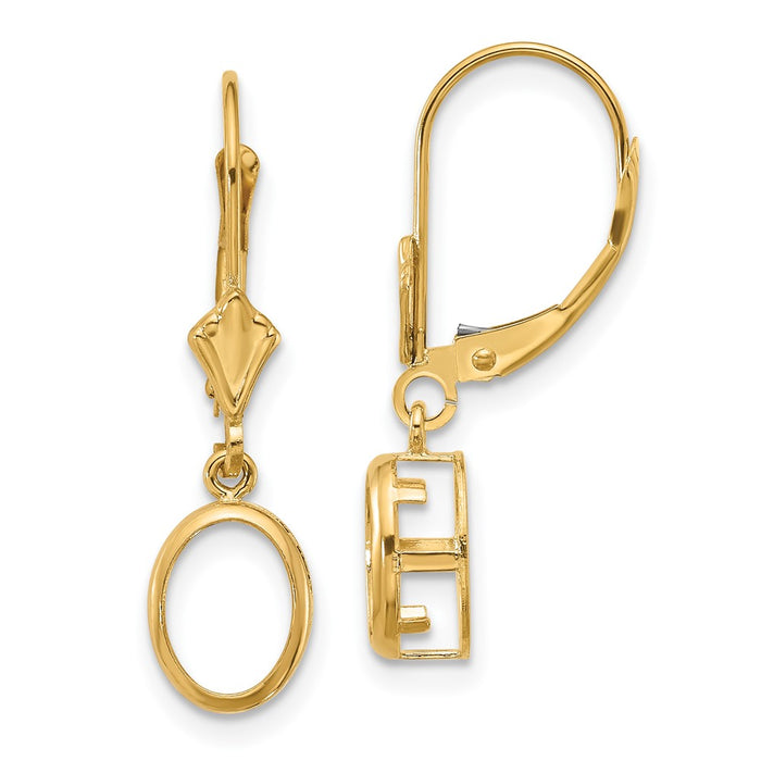 Shop 14K Gold 8x6mm Oval Leverback Earring Settings - Stylish & Affordable!-1