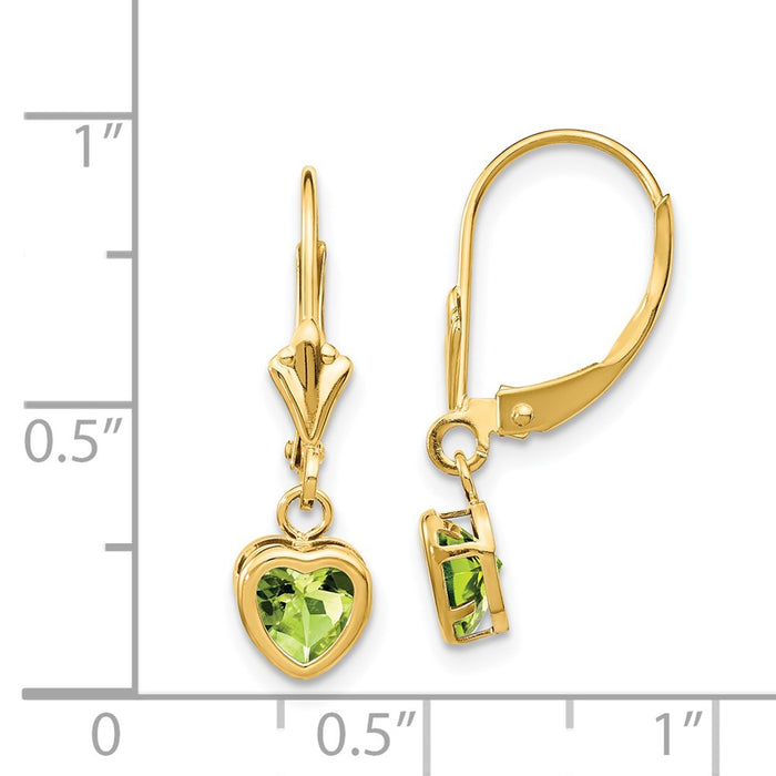 Shop Exclusive 14K Gold 5mm Heart-Shaped Peridot Earrings - Stylish Value-4
