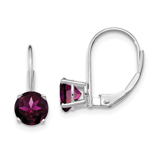Buy 14K White Gold 6mm Rhodolite Garnet Earrings - Stylish Luxury Value