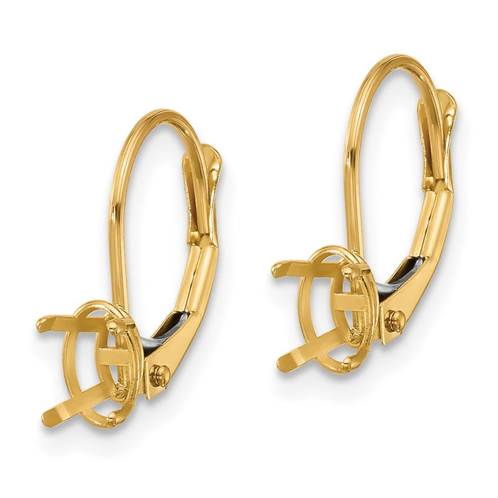 Buy Exclusive 14K Gold Oval Leverback Earrings - 6x4mm, Stylish Value-2