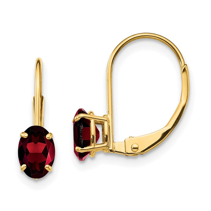 Shop Stylish 14K Gold Oval Garnet Earrings 6x4mm - Affordable Luxury!-1