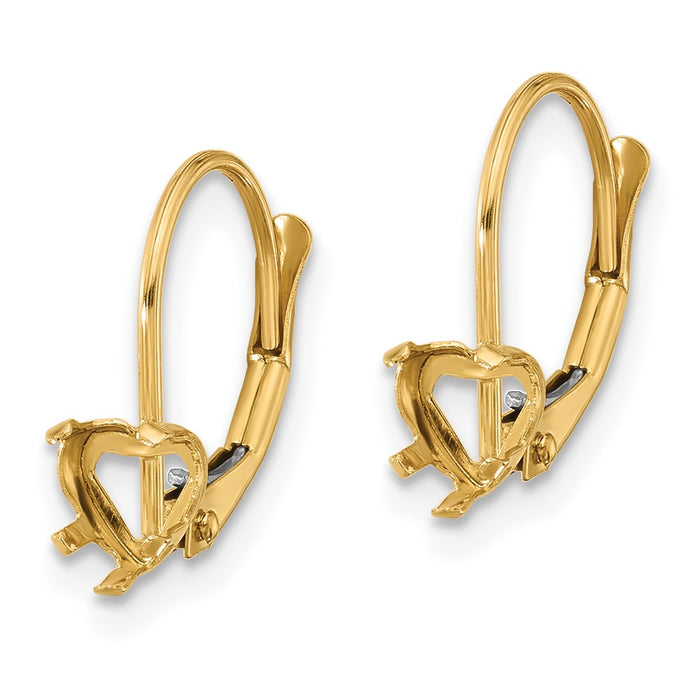 Shop Stylish 5mm Heart-Shaped Leverback Earrings in 14K Gold - Luxury Value-2