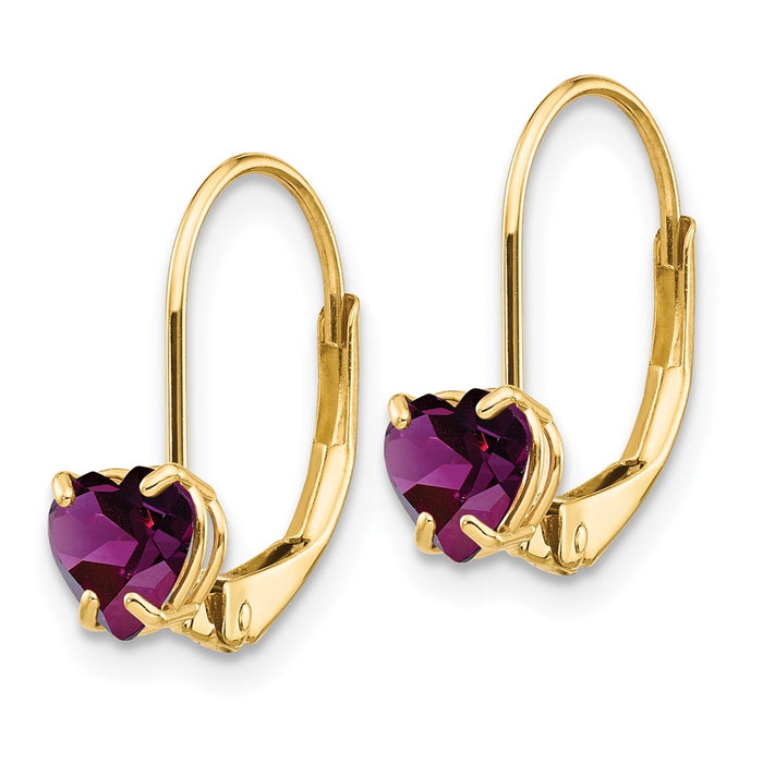 Shop Exclusive 14K Gold Heart-Shaped Rhodolite Garnet Earrings - 5mm Luxury-2