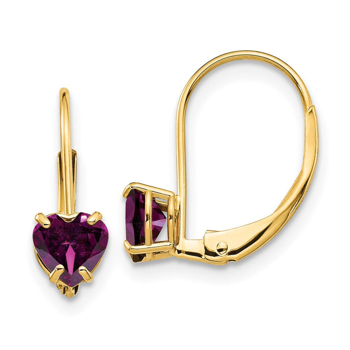 Shop Exclusive 14K Gold Heart-Shaped Rhodolite Garnet Earrings - 5mm Luxury-1