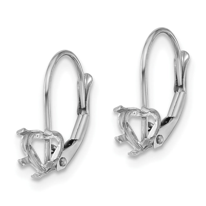 Shop Stylish 14K White Gold 5mm Heart-Shaped Leverback Earrings-2