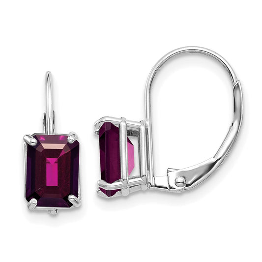 Shop Exclusive 14K White Gold Earrings | 7x4mm Rhodolite Garnet, Affordable Luxury
