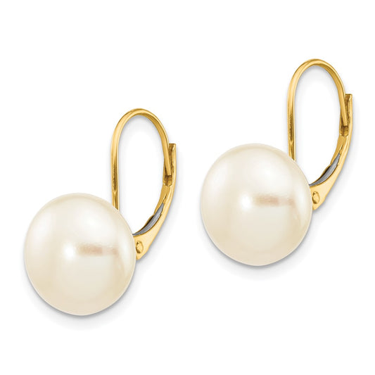 Buy Exclusive 14K White Gold Leverback Earrings with 10-11mm Pearls - Stylish Value