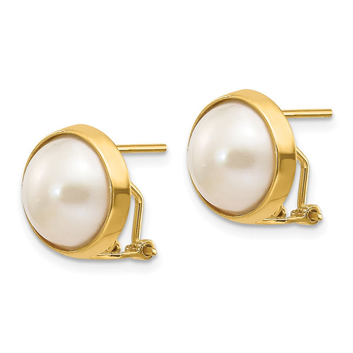 Buy Stylish 14K White Gold Mabe Pearl Earrings | 10-11mm Cultured Luxury-2