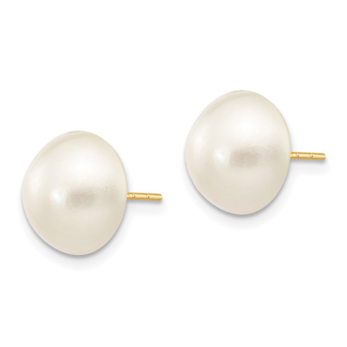 Exclusive 14K White Gold Mabe Pearl Stud Earrings 10-11mm | Stylish Luxury-2