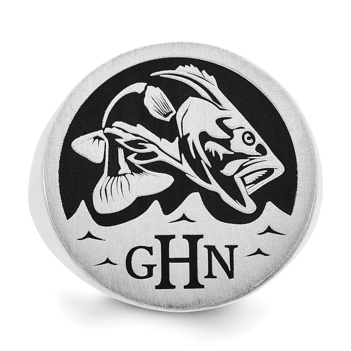 High-Quality Large Round Epoxy Signet Ring in Sterling Silver - Stylish Value-4