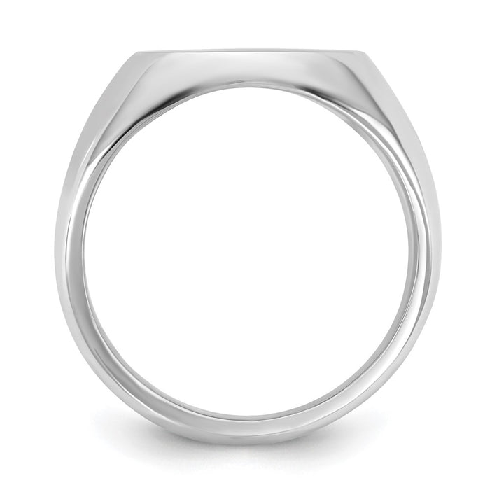 Shop Stylish Sterling Silver Epoxy Signet Ring - 14mm, Rhodium-Plated Luxury-2