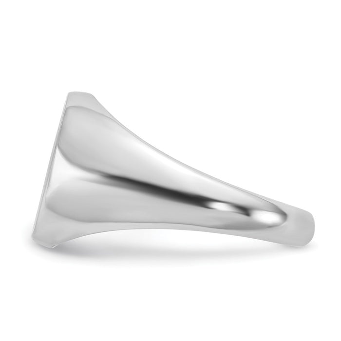Shop Stylish Sterling Silver Epoxy Signet Ring - 14mm, Rhodium-Plated Luxury-3