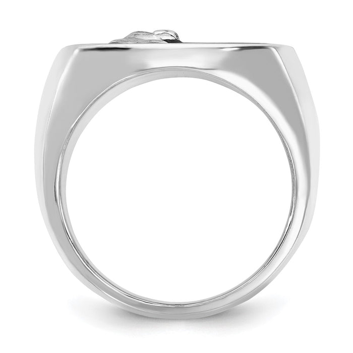 Buy Stylish Sterling Silver Rhodium-Plated Monogrammed Deer Cushion Ring-2
