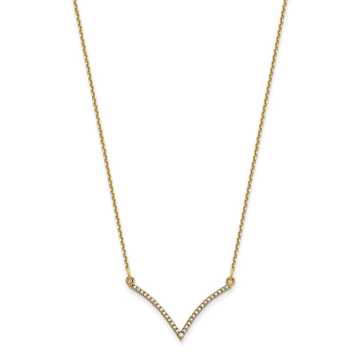 Shop Exclusive 14K Yellow Gold Diamond V Pendant Necklace - Stylish & Affordable!-2