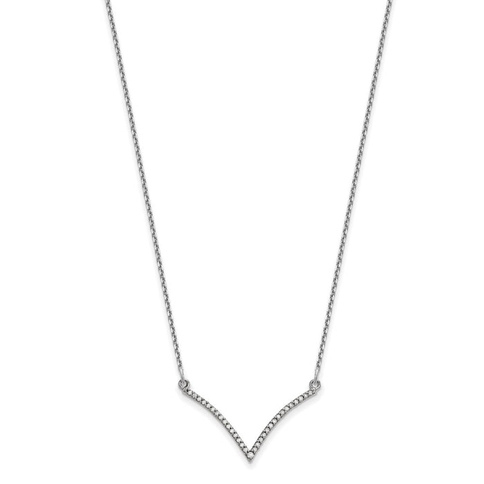 Shop Exclusive 14K White Gold Diamond V-Shaped Necklace - Stylish & Affordable-2
