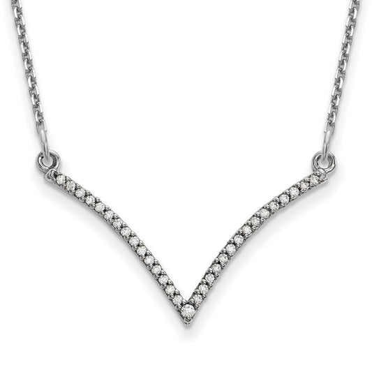 Shop Exclusive 14K White Gold Diamond V-Shaped Necklace - Stylish & Affordable