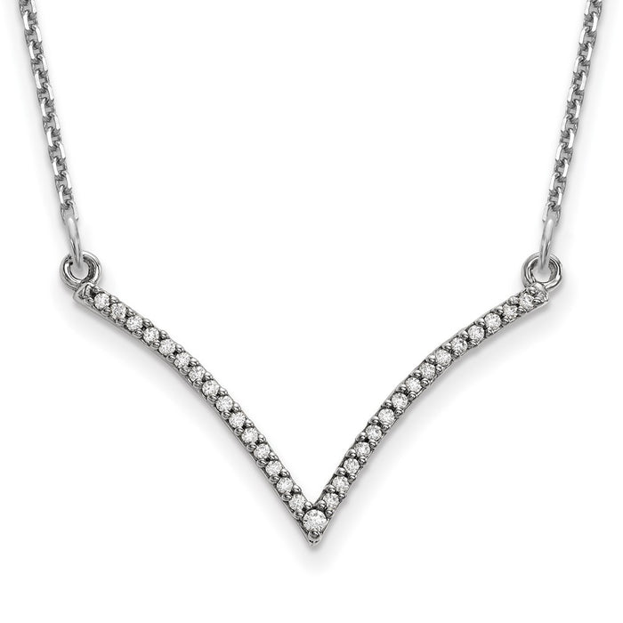 Shop Exclusive 14K White Gold Diamond V-Shaped Necklace - Stylish & Affordable-1