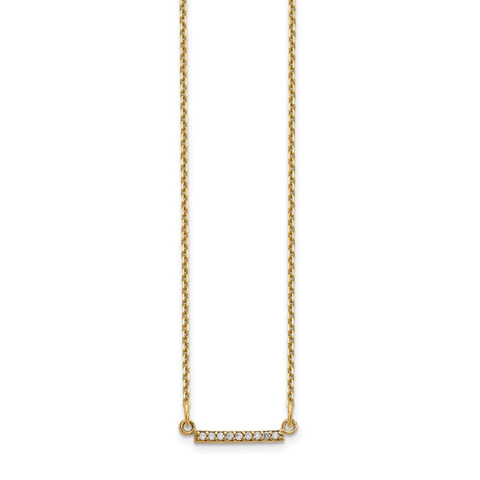 High-Quality 14K Gold Tiny Diamond Bar Necklace - Stylish & Affordable Charm-2