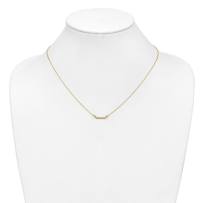 High-Quality 14K Gold Tiny Diamond Bar Necklace - Stylish & Affordable Charm-3