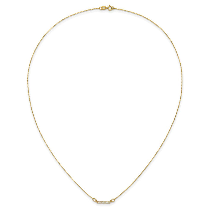 High-Quality 14K Gold Tiny Diamond Bar Necklace - Stylish & Affordable Charm-4