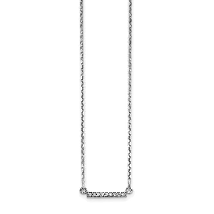 Shop 14K White Gold Delicate Diamond Bar Necklace - Stylish Luxury Accessory-2