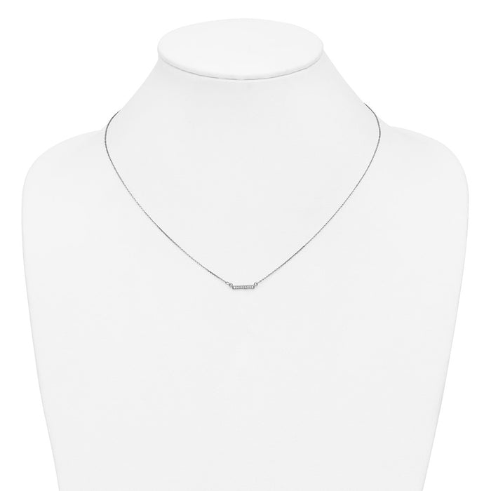 Exclusive 14K White Gold Delicate Diamond Bar Necklace - Stylish & Affordable!-3