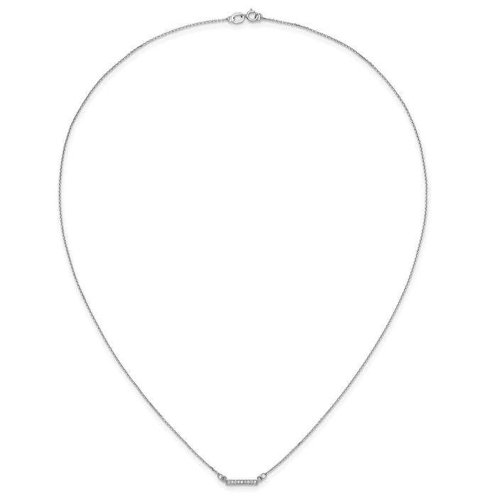 Exclusive 14K White Gold Delicate Diamond Bar Necklace - Stylish & Affordable!-4