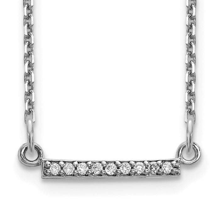 Exclusive 14K White Gold Delicate Diamond Bar Necklace - Stylish & Affordable!-1