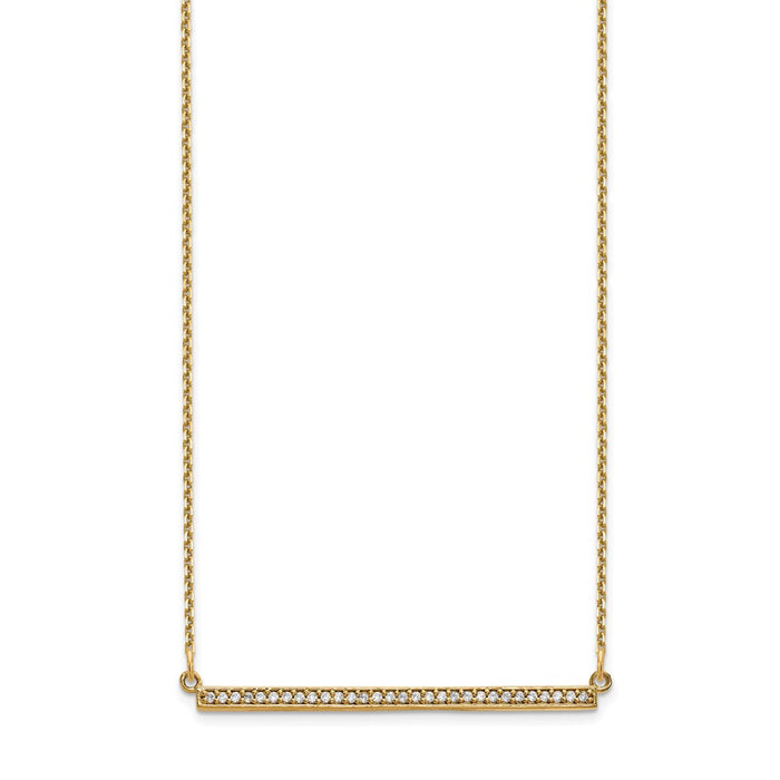 Order Stylish 14K Gold Diamond Bar Necklace - Luxury Design, 0.85mm Width-2