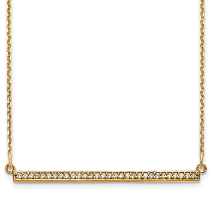 Order Stylish 14K Gold Diamond Bar Necklace - Luxury Design, 0.85mm Width-1