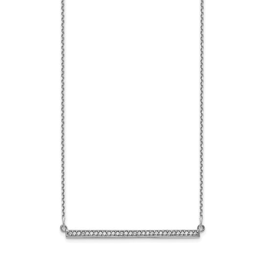 Buy 14K White Gold Diamond Bar Pendant Necklace - Stylish Luxury Jewelry