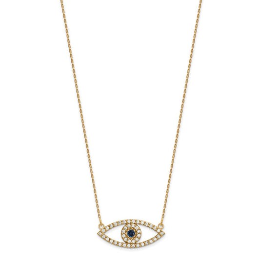 Shop 14K Gold Medium Necklace with Diamond & Sapphire Evil Eye Pendant - Luxury Value