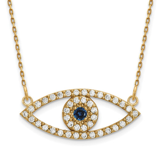 Shop 14K Gold Medium Necklace with Diamond & Sapphire Evil Eye Pendant - Luxury Value