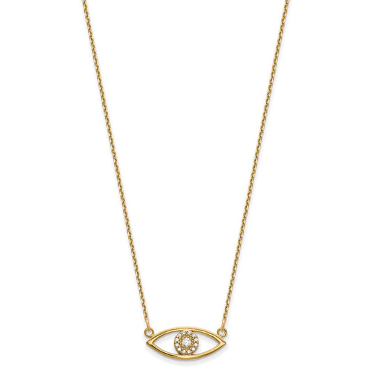 Shop 14K Gold Small Diamond Evil Eye Necklace - Stylish & Affordable Luxury!