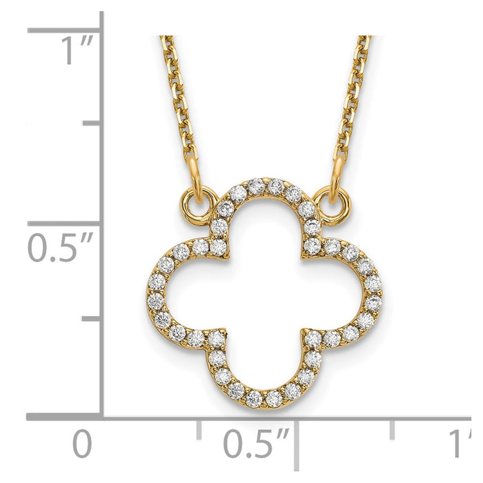 Shop Stylish 14K Yellow Gold Small Diamond Quatrefoil Necklace - Luxury Value-3