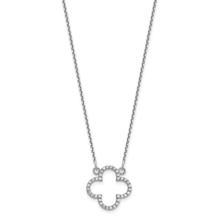 Shop Stylish 14K White Gold Diamond Quatrefoil Necklace - Small, Affordable Luxury-2