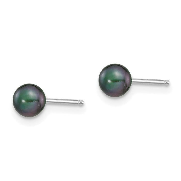 Buy Stylish 14K White Gold Pearl Stud Earrings - 4-5mm, Affordable Luxury!-2