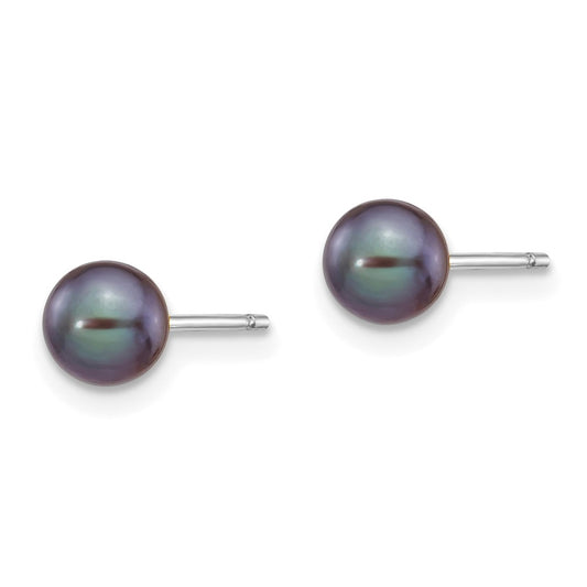 Buy Stylish 14K White Gold Freshwater Pearl Stud Earrings - 5-6mm Value!