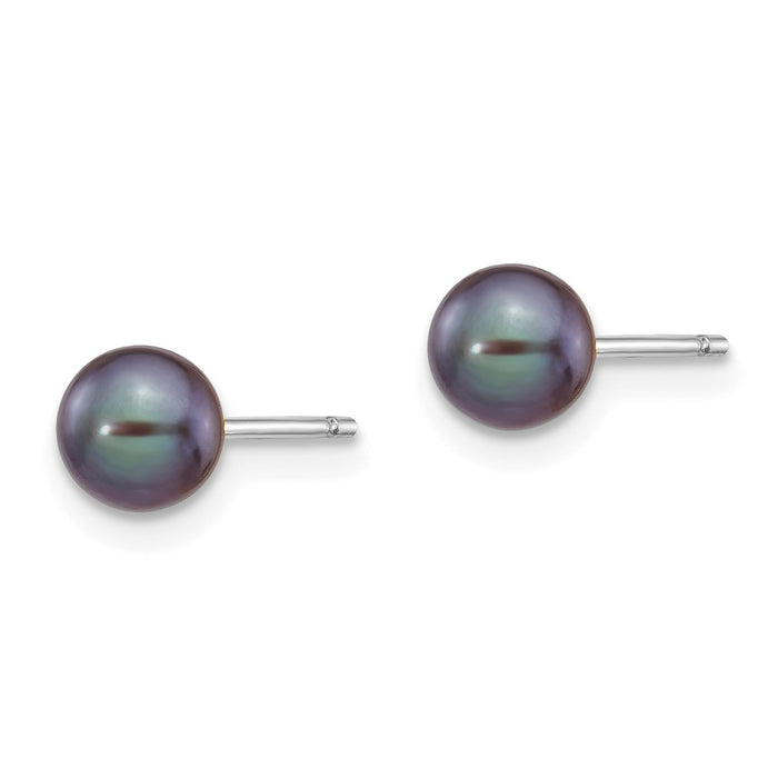 Buy Stylish 14K White Gold Freshwater Pearl Stud Earrings - 5-6mm Value!-2