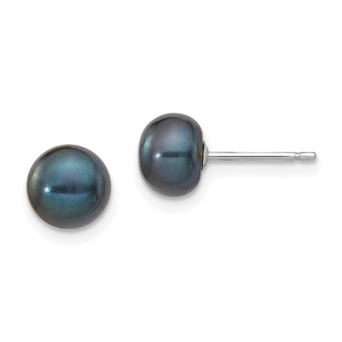 Shop Designer 14K White Gold Pearl Stud Earrings - 6-7mm, Affordable Luxury-1