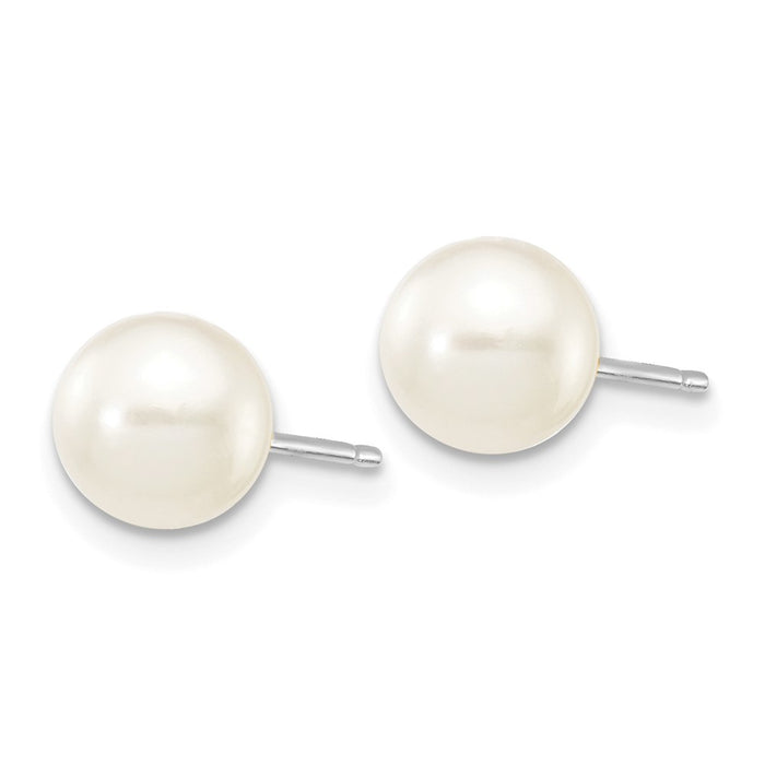 Shop Stylish 14K White Gold Pearl Stud Earrings - 6-7mm, Affordable Luxury!-2