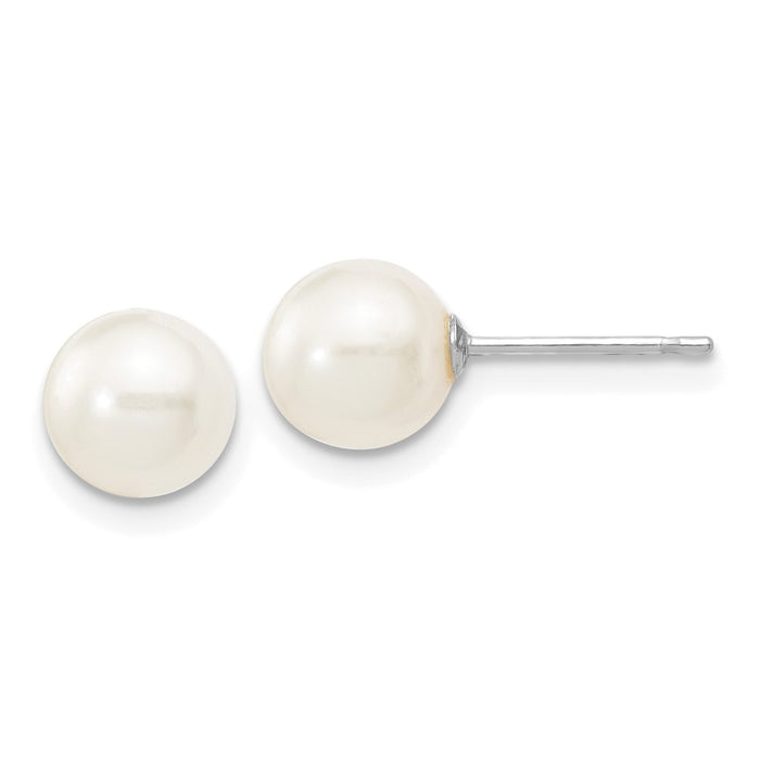 Shop Stylish 14K White Gold Pearl Stud Earrings - 6-7mm, Affordable Luxury!-1