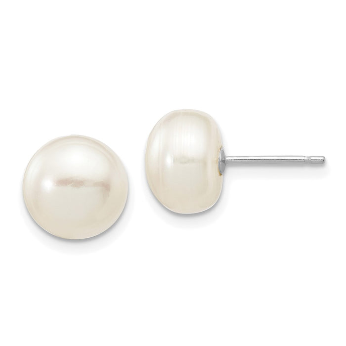 Buy Stylish 14K White Gold Pearl Stud Earrings - 8-9mm Luxury Design-1