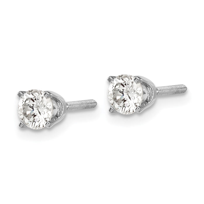 Shop Exclusive 14K White Gold Diamond Stud Earrings Set - AA Quality and Stylish-2