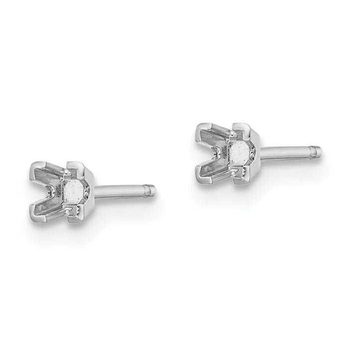 Shop Stylish 14K White Gold 2.75mm Princess Cut Stud Earring Settings-2