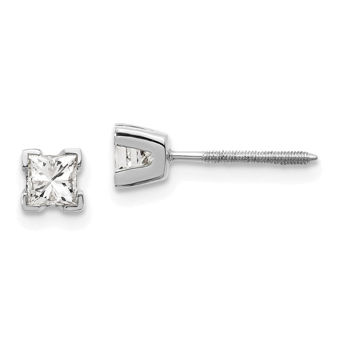 Shop 14K White Gold Princess Cut Diamond Earrings Set - AAA Quality, Luxury Value-1