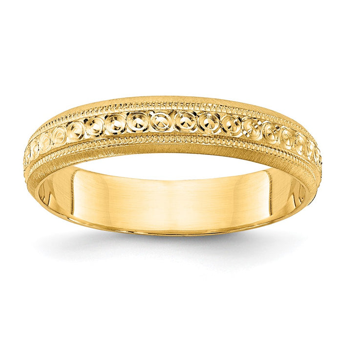 Buy Stylish 14K Gold 3mm Etched Wedding Band - Size 5.5 at Great Price!-1