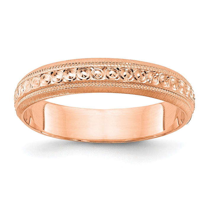 Shop Exclusive 14K Rose Gold Etched Wedding Band - Stylish 3mm, Size 7-1