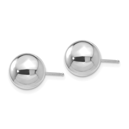 High-Quality 9mm Ball Post Earrings in 14K White Gold - Stylish Value!